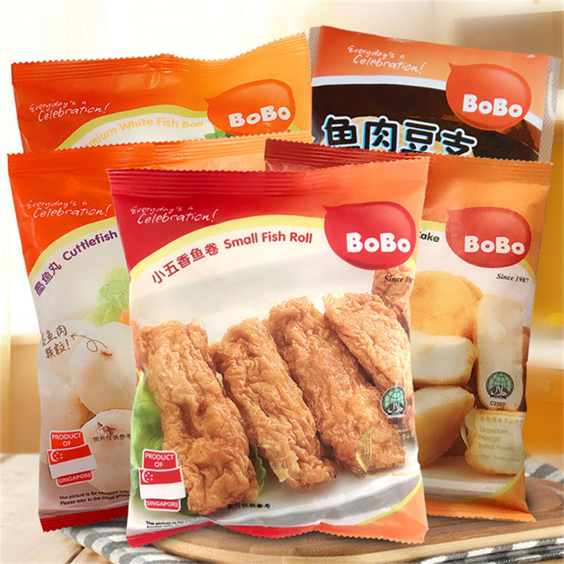 波波鱼丸5包组合装 墨鱼丸/熟白/小五香/芝士鱼豆腐/鱼肉豆支 各1袋