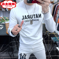 SHANCHAO欧洲站2023新款高端网红卫衣男士潮牌百搭印花打底衫潮