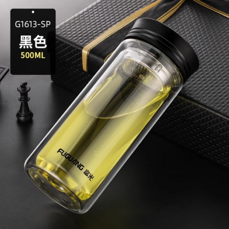 富光 致格G1613-SP双层玻璃杯500ml(单位:个)颜色随机发货高清大图