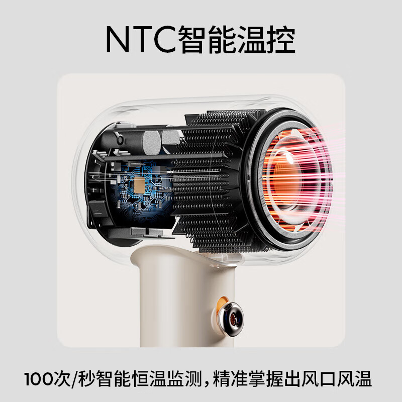 直白 复古高速吹风机负离子护发静音吹风筒智能温控大功率速干电吹风 奶油白/黄色/绿色/红色可选 S1(影)高清大图