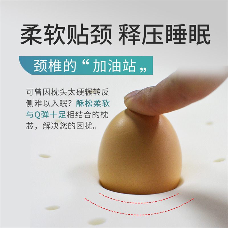 南极人(NanJiren)家纺 泰国乳胶枕头单人双人学生护颈椎枕单只/一对装成人家用记忆枕芯