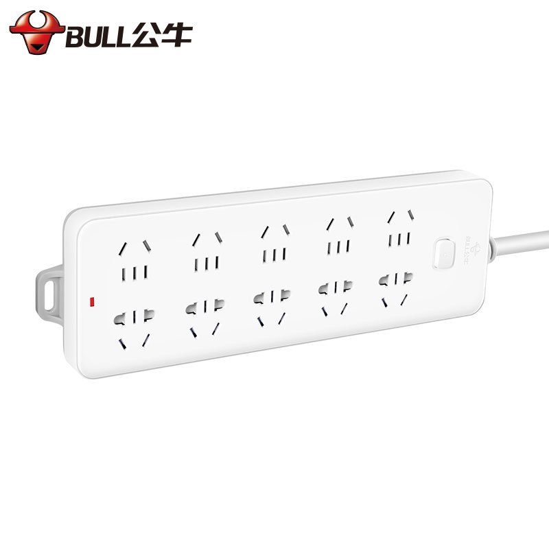 BULL公牛插座 GN-218 过载保护 5米接线板插排插线板带拖线板插板插座
