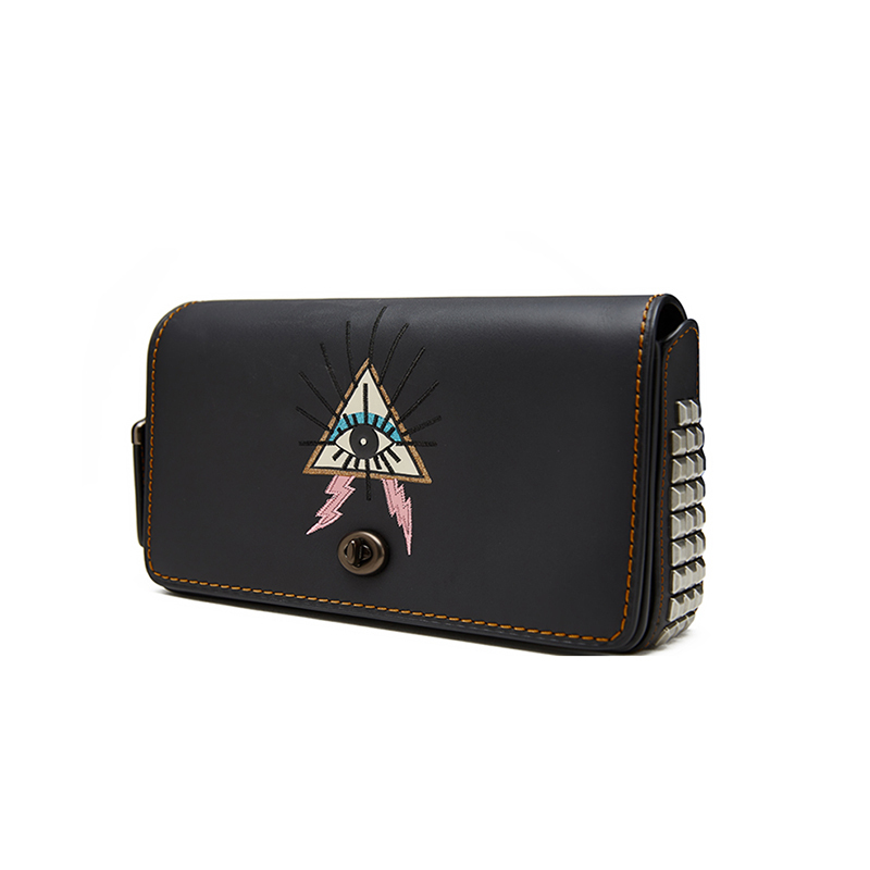 COACH/蔻驰女士牛皮锥形眼装饰DINKY手袋46812 V5BLK黑色