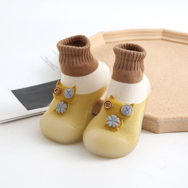 huayangtu春秋款儿童学步袜鞋婴儿03岁袜子鞋宝宝卡通地板鞋室内软底