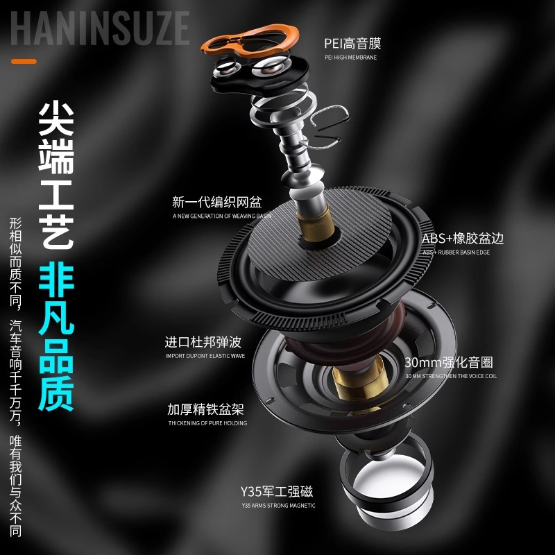 汽车音响喇叭6.5寸同轴中重低音扬声器汽车音响改装无损高清大图