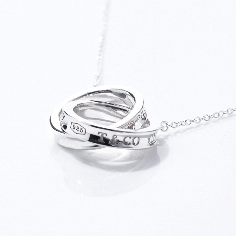 蒂芙尼tiffanycotiffanyco项链1837女士925银双环项链情人节