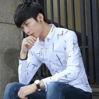 衬衫男士长袖外上衣休闲港风寸杉韩版修身青少潮流秋季