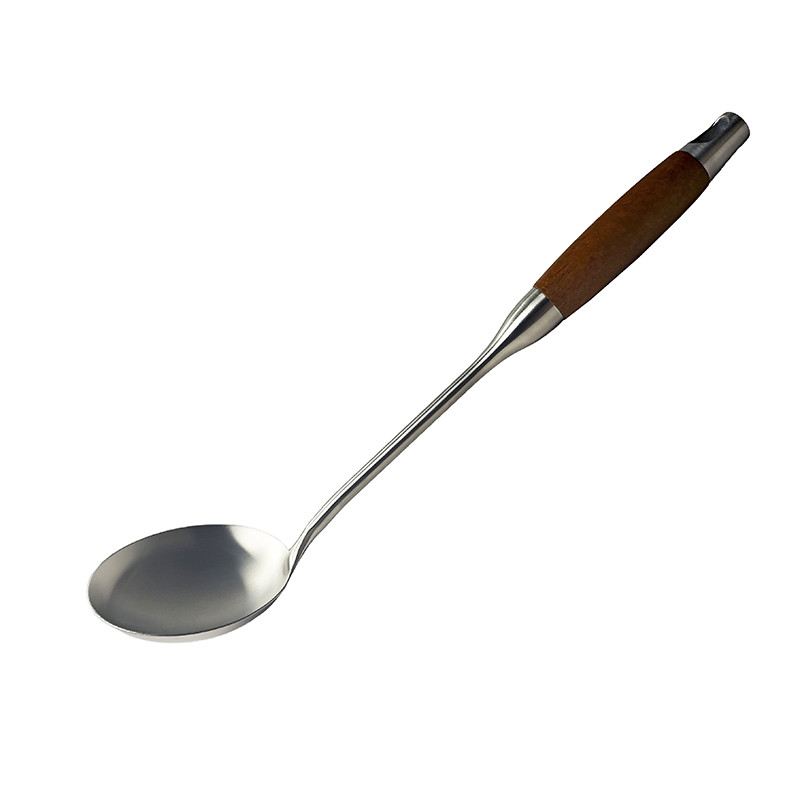 兰雅昀 304不锈钢木柄汤勺 37x10cm 把高清大图