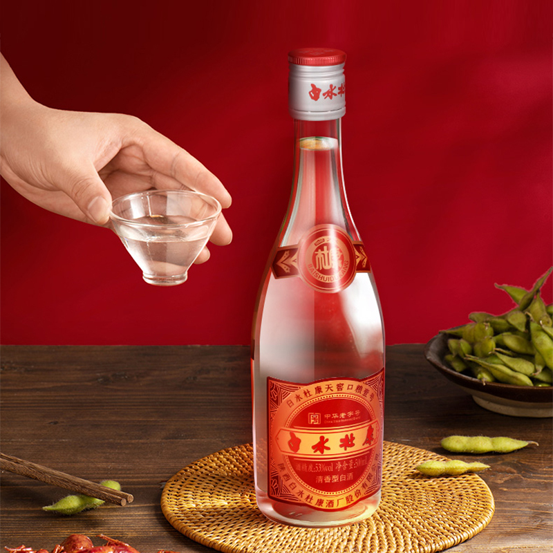 陕西白水杜康天窖口粮壹号酒53度清香型500ml6瓶整箱纯粮食白酒