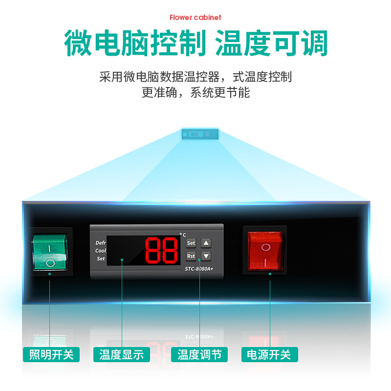 飞天鼠(FTIANSHU) 鲜花保鲜柜风冷展示柜冷藏商用冷柜鲜花植物柜陈列立式展示柜鲜花保鲜柜 1.8米三门豪华款