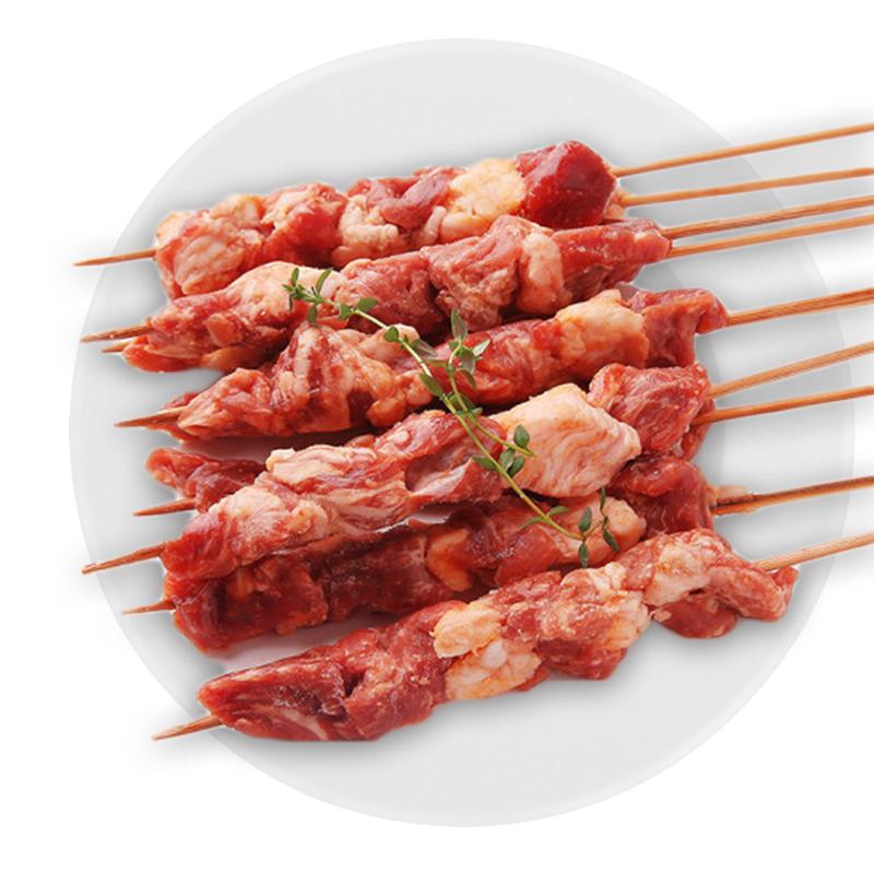 科尔沁 牛肉串200g/袋 原味 内蒙古草饲牛肉 BBQ烧烤食材