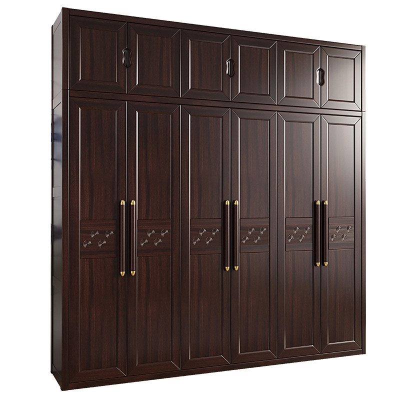 采百木caibaimu新中式实木衣柜大容量衣橱四门带抽屉柜子卧室配套红木