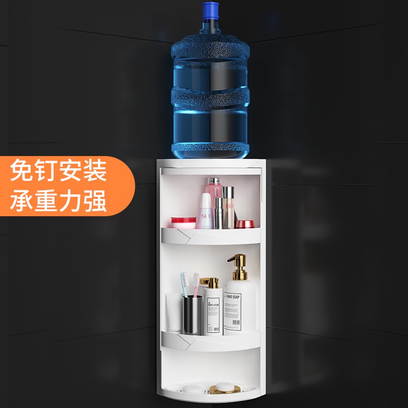 厨房置物架转角落地调料品专用储物柜台面壁挂三角旋转收纳架收纳层架 三维工匠高清大图