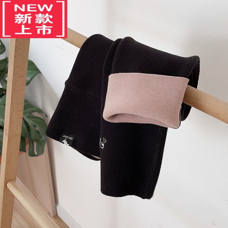 可莉允儿童打底裤加绒加厚新款洋气外穿秋冬一体绒棉裤女童薄绒保暖裤子图片