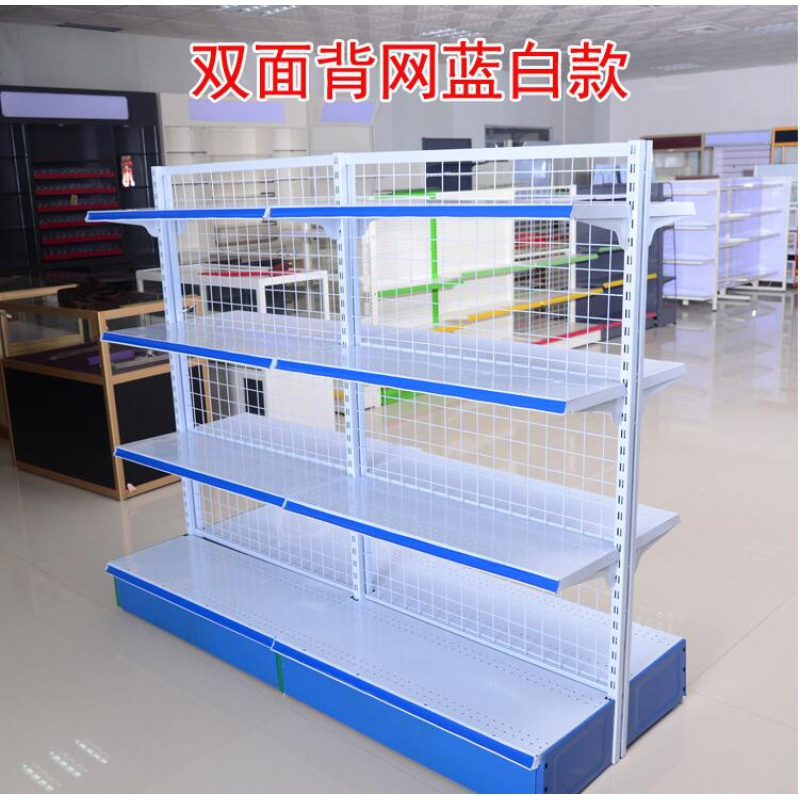 便利店超市货架药店洞洞板货架文具店单面双面货架挂钩背网货架