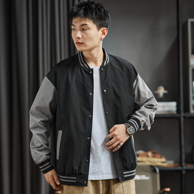 唐狮棉服男冬季休闲宽松拼接夹棉棒球服男士棉服棉衣外套男冬季外套男