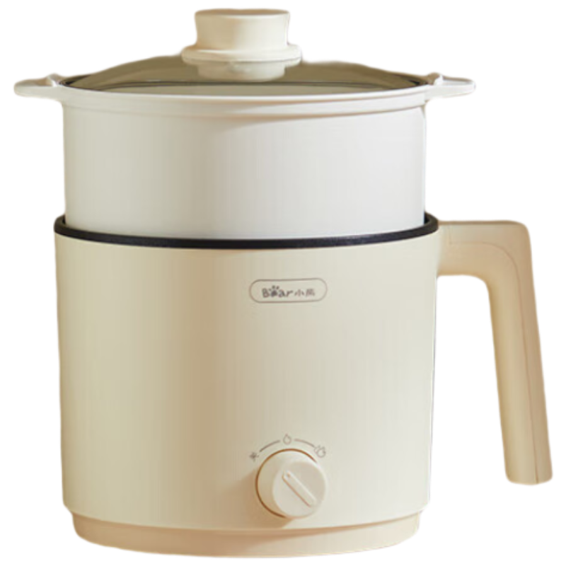 小熊(Bear)电煮锅宿舍小电锅电蒸锅学生寝室一体泡面锅小火锅多功能锅电煮锅小型配蒸笼 V17C2