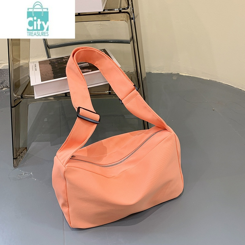 bangdou日系运动休闲通勤斜挎包女2024新款大容量帆布包学生上课单肩