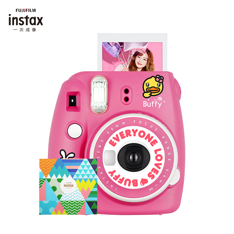 富士(FUJIFILM)INSTAX 一次成像立拍立得 胶片相机 mini9鸭妹妹buffy相机 套餐四(含礼盒+相纸)