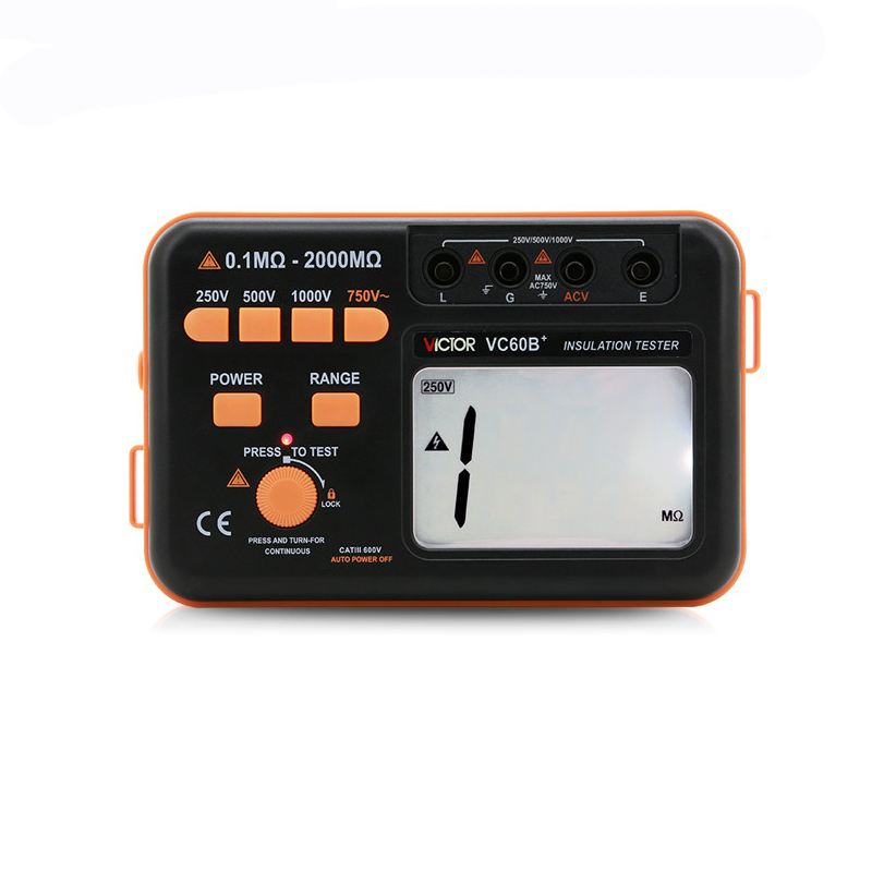 胜利绝缘电阻测试仪VC60B+数字兆欧表500v1000智能电工摇表绝缘表