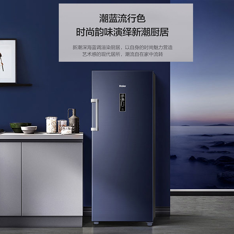 海尔(Haier)192升家用立式冰柜冷柜冷藏冷冻柜小冰箱 风冷无霜 独立分区储存 电脑温控 BD-192WGHS9B8