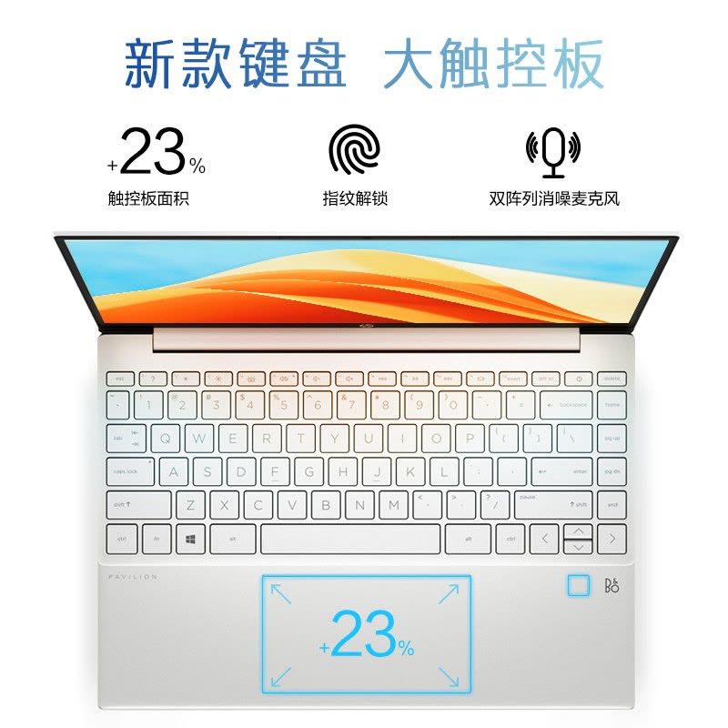 惠普(HP) Pavilion 13-be0152AU星13Air轻薄笔记本电脑 2.5K全面屏 高色域 AMD R7-5800U 16G 1T固态 指纹识别 银定制图片