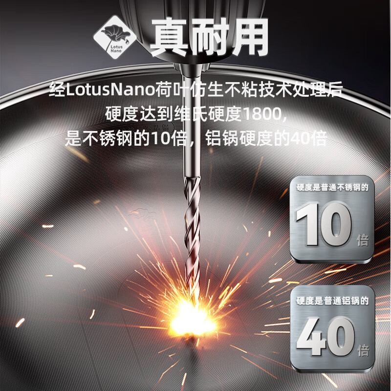 康巴赫(KBH)真钛0涂层不粘炒锅第三代32cm KGO-C32T高清大图