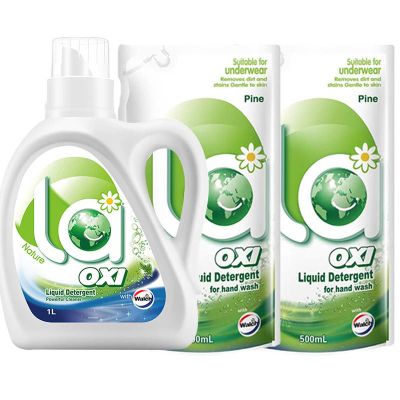 威露士洗衣液la有氧洗4斤装（机洗1L+手洗500mlx2袋）除菌除螨温和洁净