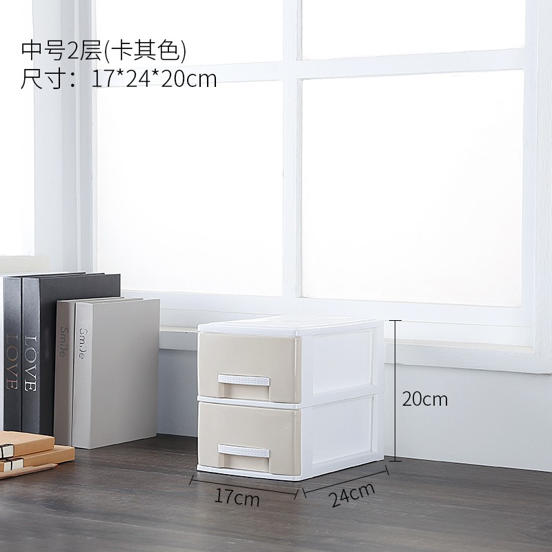 北欧桌面收纳柜抽屉式化妆品收纳盒多层塑料办公杂物收纳小柜子收纳柜 三维工匠高清大图