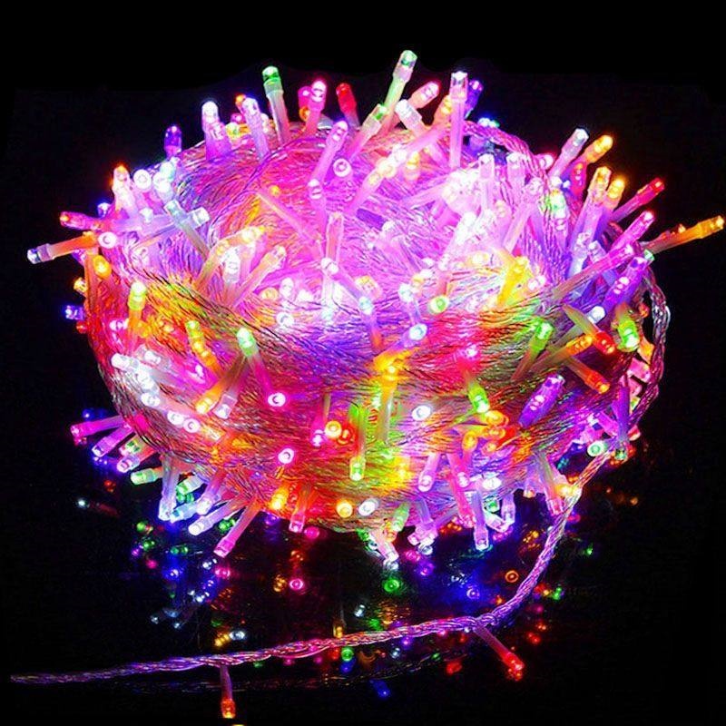 led太阳能低压彩灯氛围灯小彩灯闪灯灯串 电池款10米80灯【不送电池】