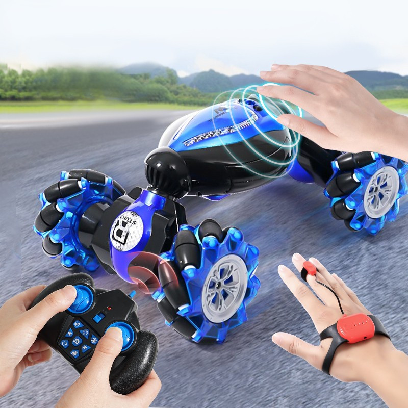 儿童遥控车汽车玩具男孩手表手势感应手控特技漂移扭变车电动变形四驱