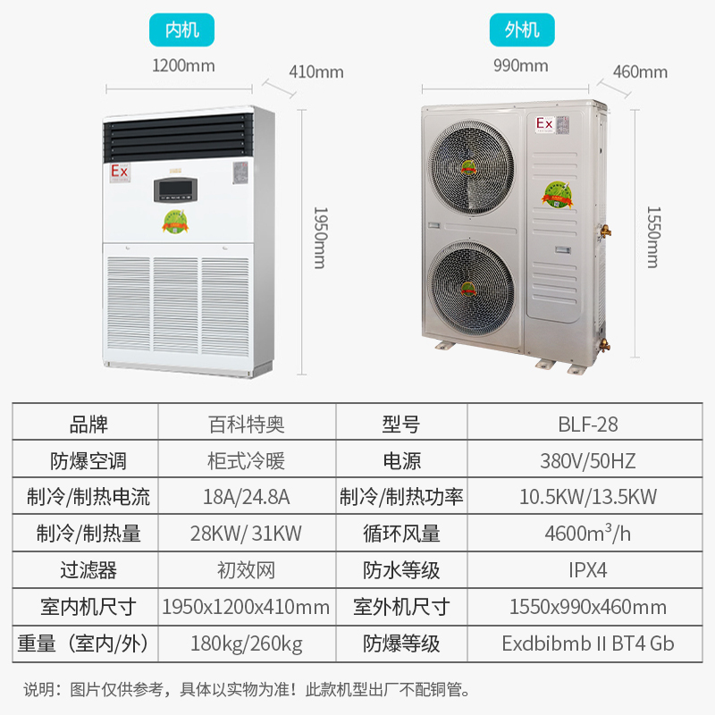 百科特奥BLF-28 10P商用防爆空调1台白色高清大图