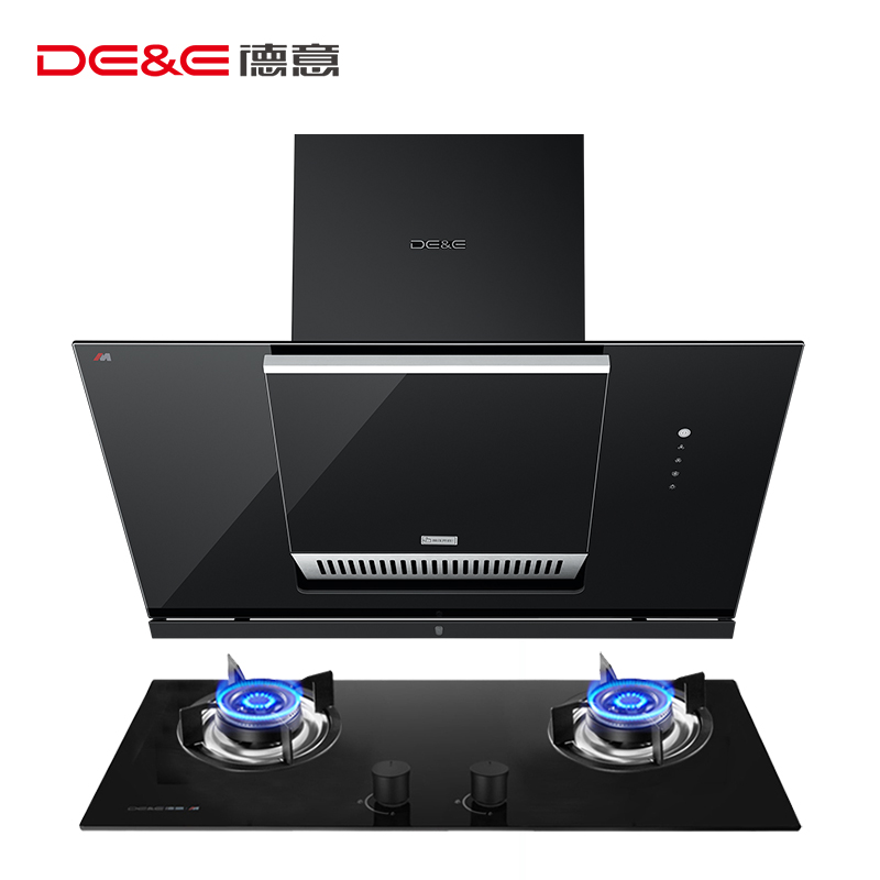德意(DE&E)近吸式烟灶套餐852E+711B(天然气/液化气)抽油烟机套餐触控式吸油烟机侧吸式油烟机灶具套装高清大图