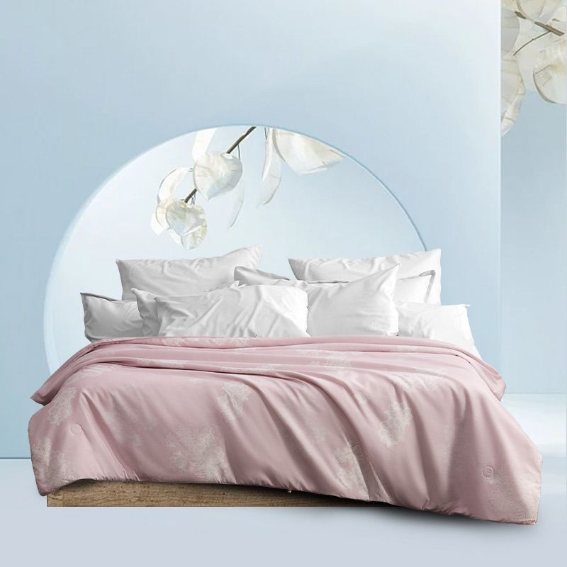 水星家纺若影雅致蚕丝被水晶玫瑰色200230cm计价单位条