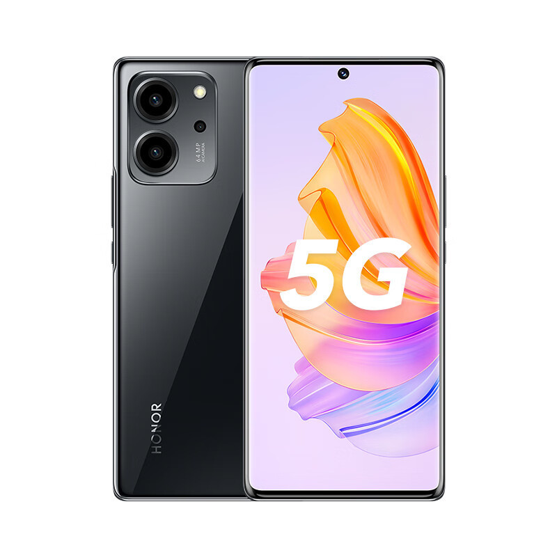 [全国联保]荣耀80 SE 8GB+256GB 天玑900芯 亮黑色 6400万高清影像 3200万Al美颜自拍 66W超级快充 5G手机