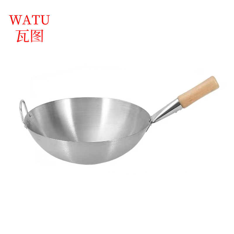 瓦图 木柄钢炒锅 32cm 个高清大图