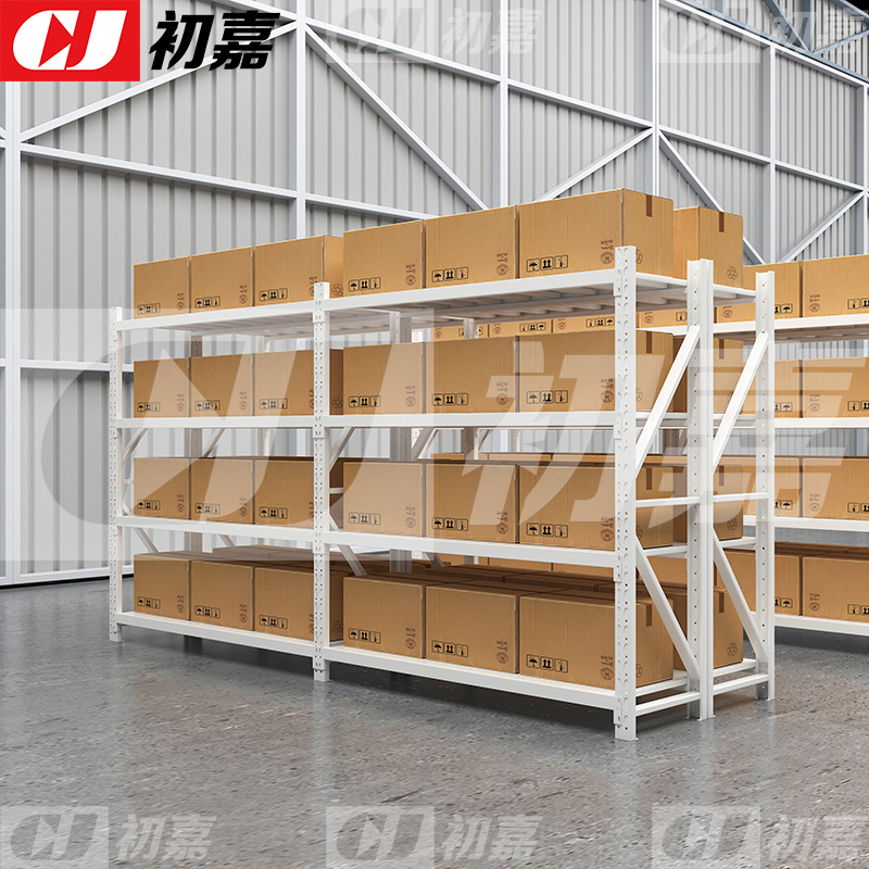 初嘉(CJ)仓储货架库房置物架中型货架灰白色主架2000*500*2000mm/200kg高清大图
