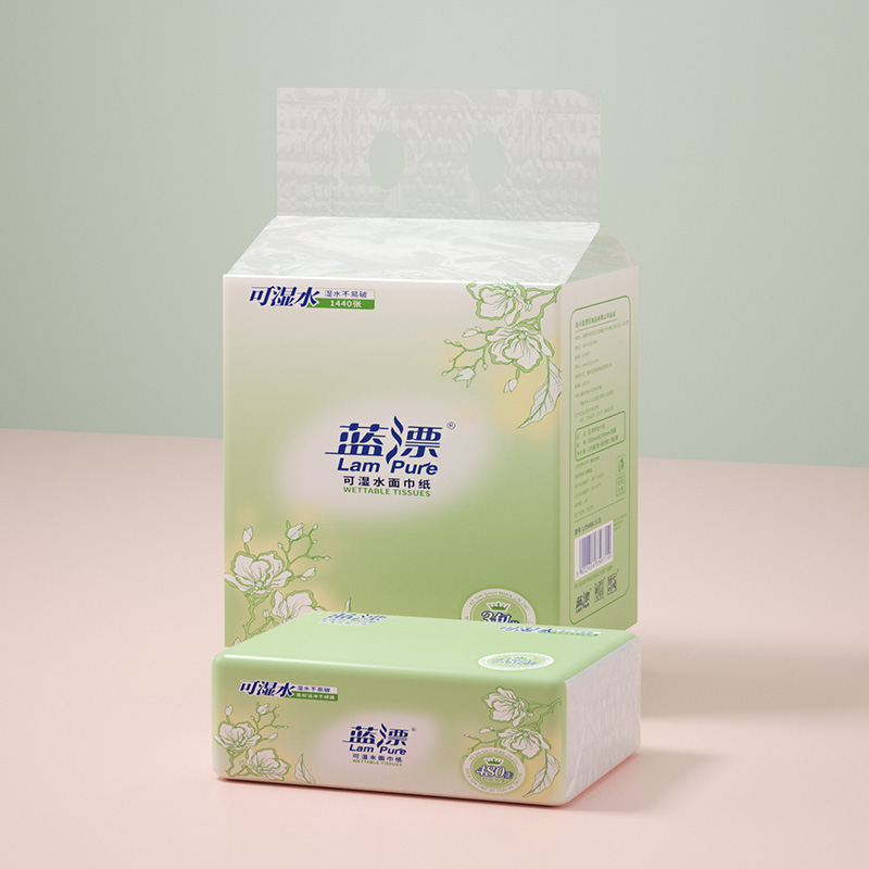 蓝漂(Lampure) LP-6714 153mm*190mm(4层)*480张 3包*1提 面巾纸 白色高清大图