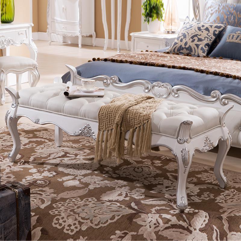 欧式花床 主卧1.8米双人床新古典婚床 白色美式1.5米公主床