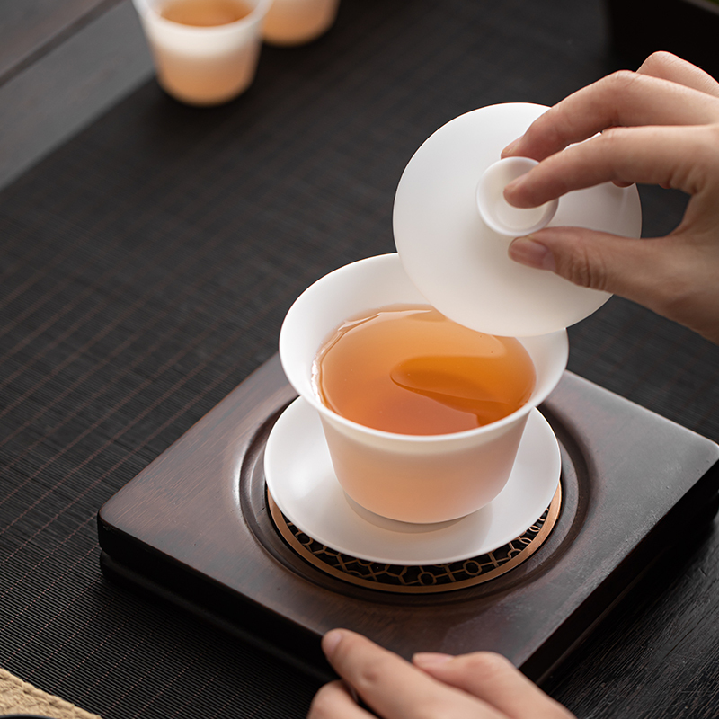苏氏陶瓷(SUSHI CERAMICS)功夫茶具素烧冰种白瓷薄胎羊脂玉厚润如玉高冰款套组