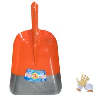 宽牌 BY-001 农用铁锹 军用铁锹(中号煤锹不含柄+3双手套)锰钢锹钢铲 除雪铲 园艺园林工具木柄钢锹
