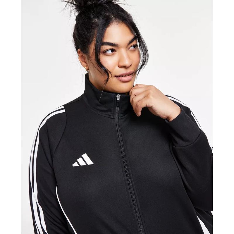 阿迪达斯(adidas)女款运动夹克时尚修身透气立领拉链设计健身外套