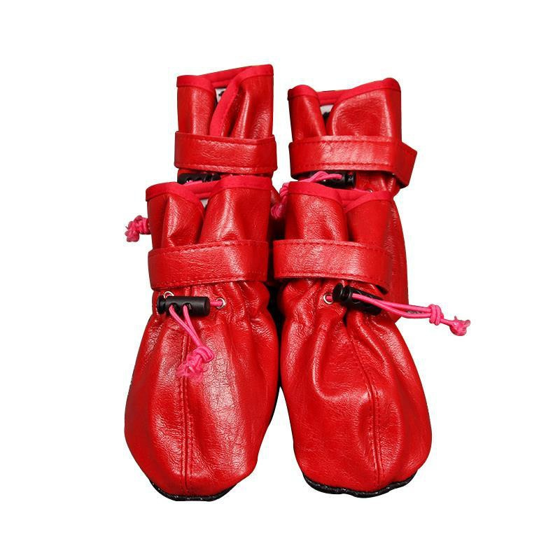 大狗大型犬金毛大狗鞋子大型犬防雨鞋套狗狗防滑大狗皮质鞋子红色9号