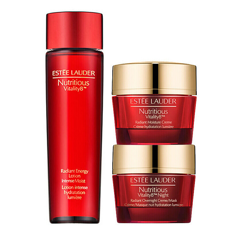 Estee Lauder雅诗兰黛红石榴面部护肤套装三件套 爽肤水200ml+日霜50ml+晚霜50ml 收缩毛孔