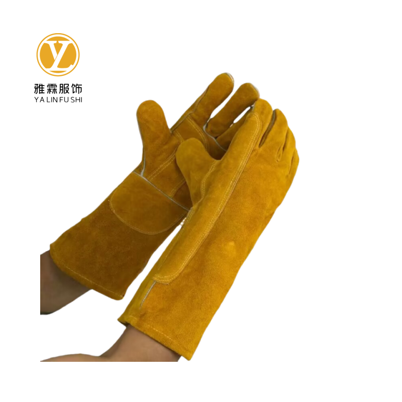雅霖服 长款电焊牛皮手套防滑耐防烫隔热电YLF25051704 双高清大图