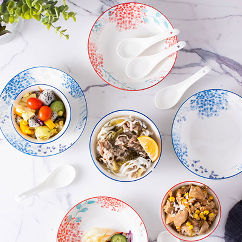 佳佰 DKH SONGFA 头浪漫山花釉下彩陶瓷餐具套装