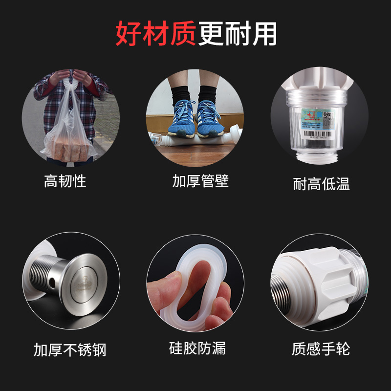 潜水艇墙排洗手盆下水管防臭塞面盆下水器套装省空间洗脸池排水管道配件高清大图