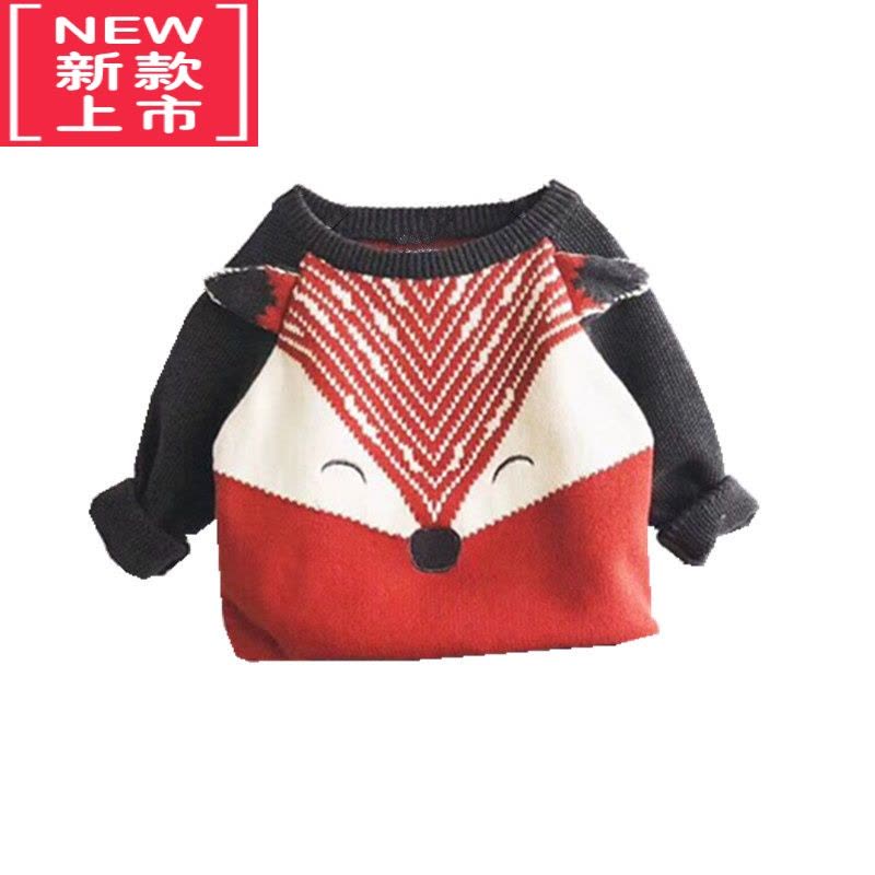 可莉允秋款儿童狐狸毛衣2岁宝宝套头毛线衫加绒加厚3男女童洋气外套5冬6图片