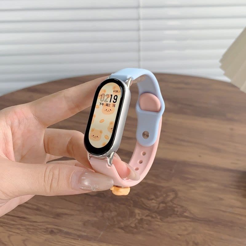 [冰淇淋小熊]适用小米手环9表带10手表表带智能手环8代可爱八九十夏天硅胶表链保护壳NFC版陶瓷透气通用配件3264图片