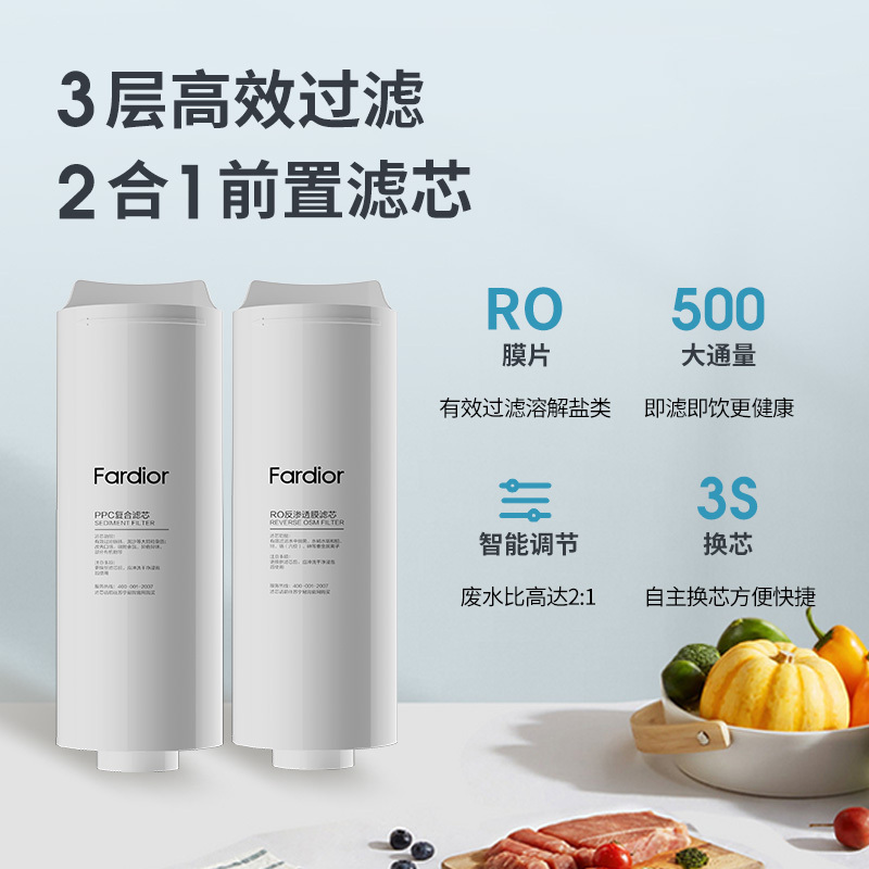 法迪欧(Fardior)净水器R500FC03净水机滤芯 二年全套组合 前置PPC滤芯一级 *4